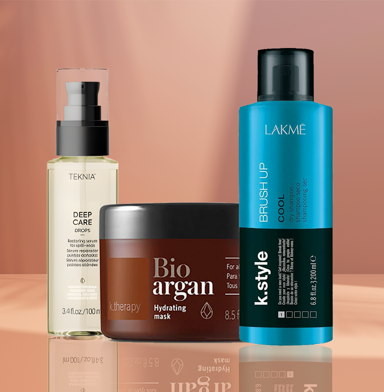 group of hair maintenance products