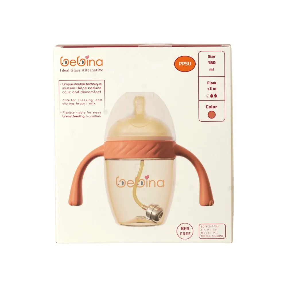 Bebina Baby Bottle - Orange - 180ml +3 M