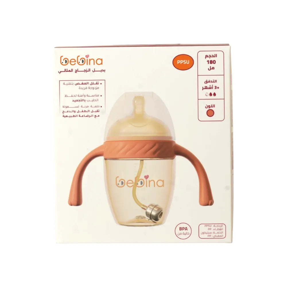 Bebina Baby Bottle - Orange - 180ml +3 M