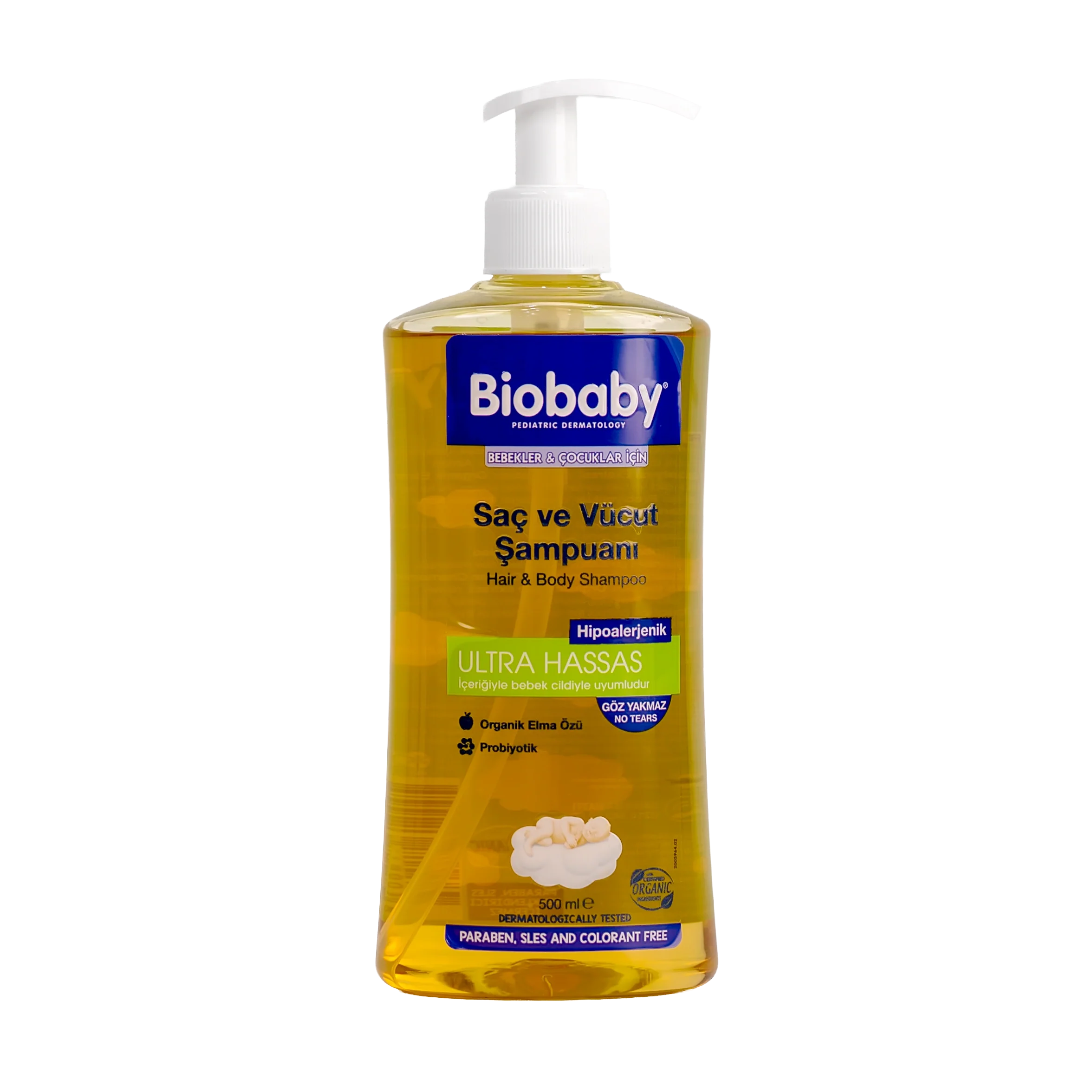 Biobaby Hair & Body Shampoo Ultra Hassas No Tears 500Ml