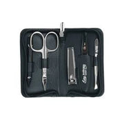 Erbe Solingen-Manicure Case5Pc Black Leather # 99266