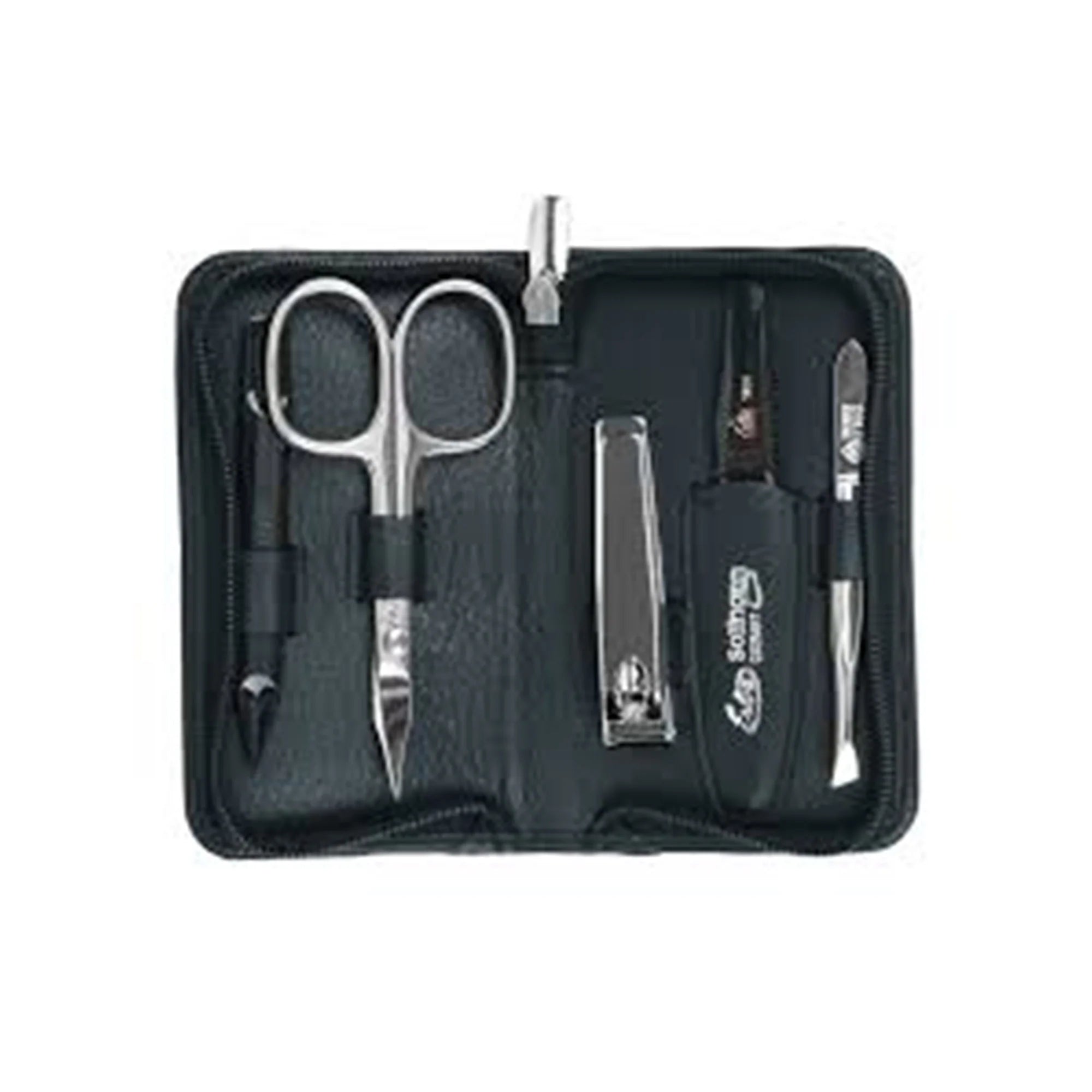 Erbe Solingen-Manicure Case5Pc Black Leather # 99266