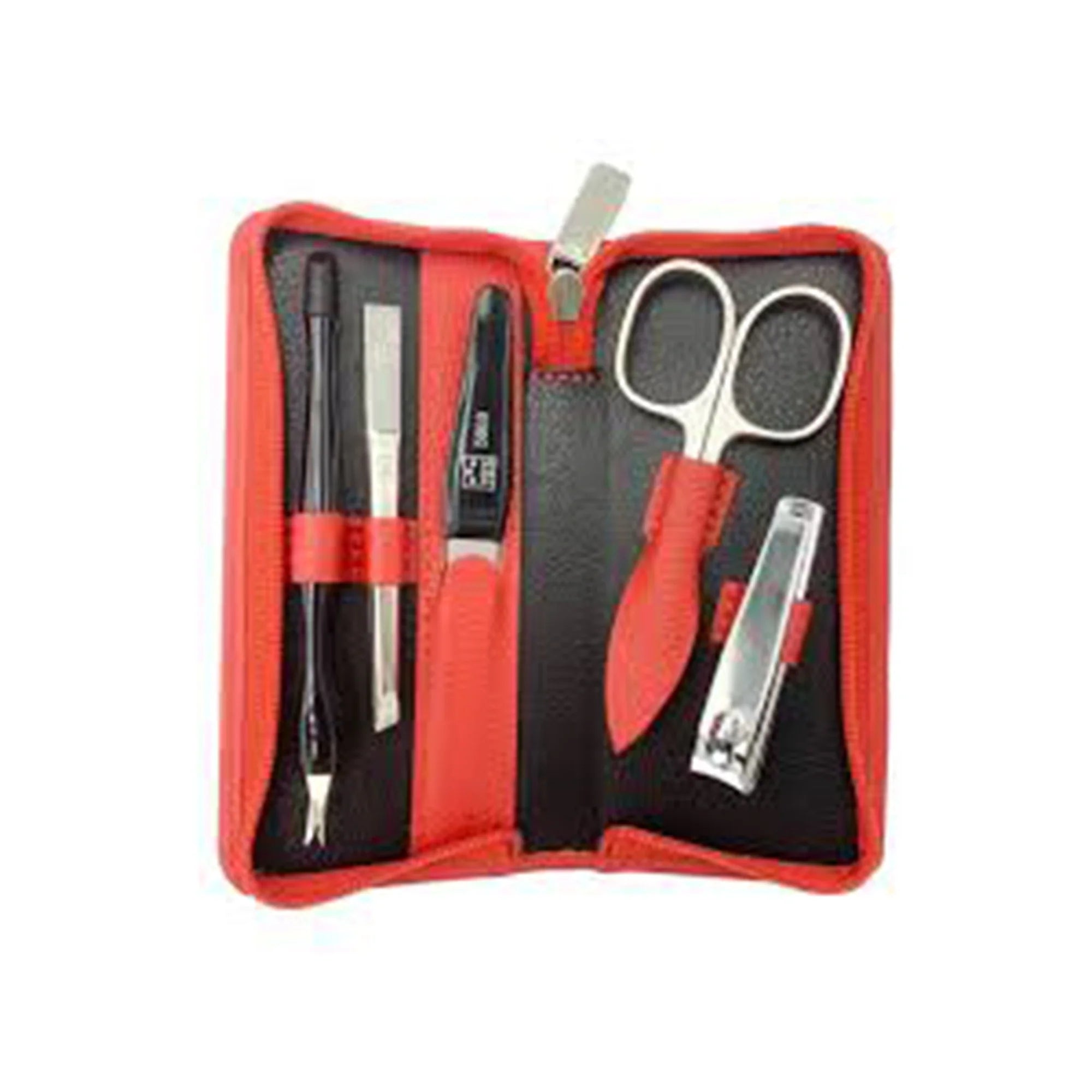 Erbe Solingen-Manicure Case5Pc Red Leather # 99265