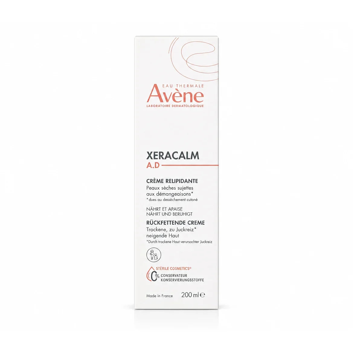 Avene Xeracalm A.D Cream 200ml + A-Derma Epitheliale A.H 200ml Free
