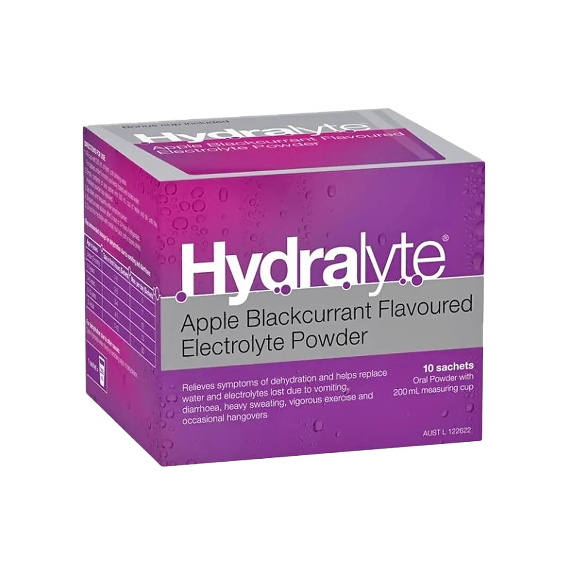 Hydralyte Electrolyte Powder Apple Blackcurrant Flavoured 10 Sachets