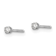 Inverness 128T White Gold CZ Earrings 10KT 2mm
