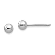 Inverness 126E White Gold Ball Earrings 14KT 4 mm