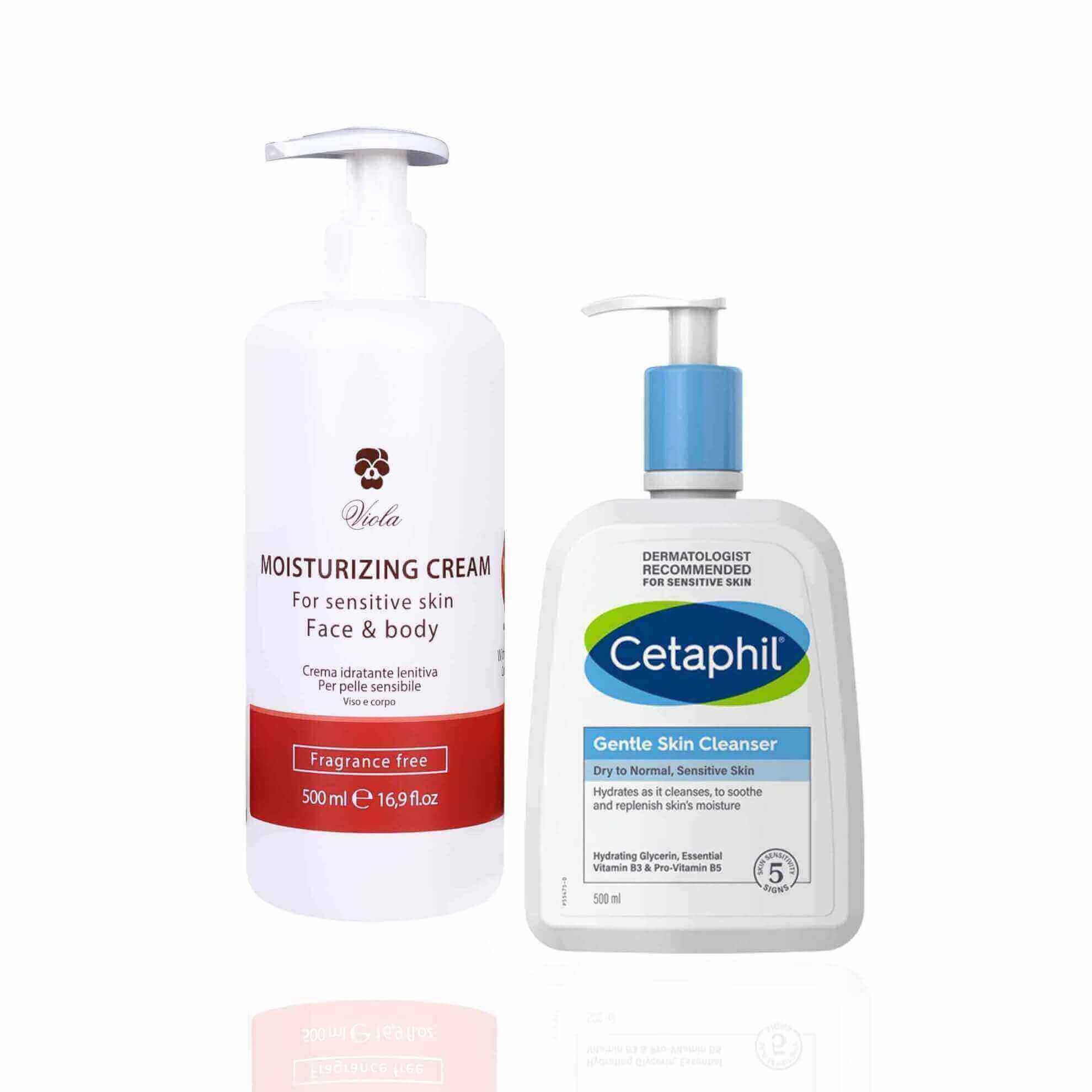 Moisturizing package for dry and sensitive skin