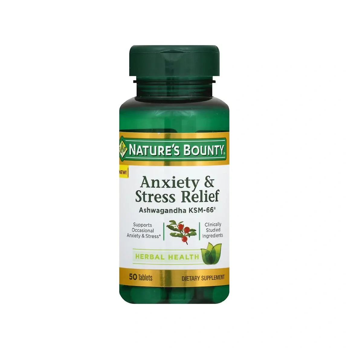 Natures Bounty Ashwagandha Anxiety & Stress Relief 50 Tablets