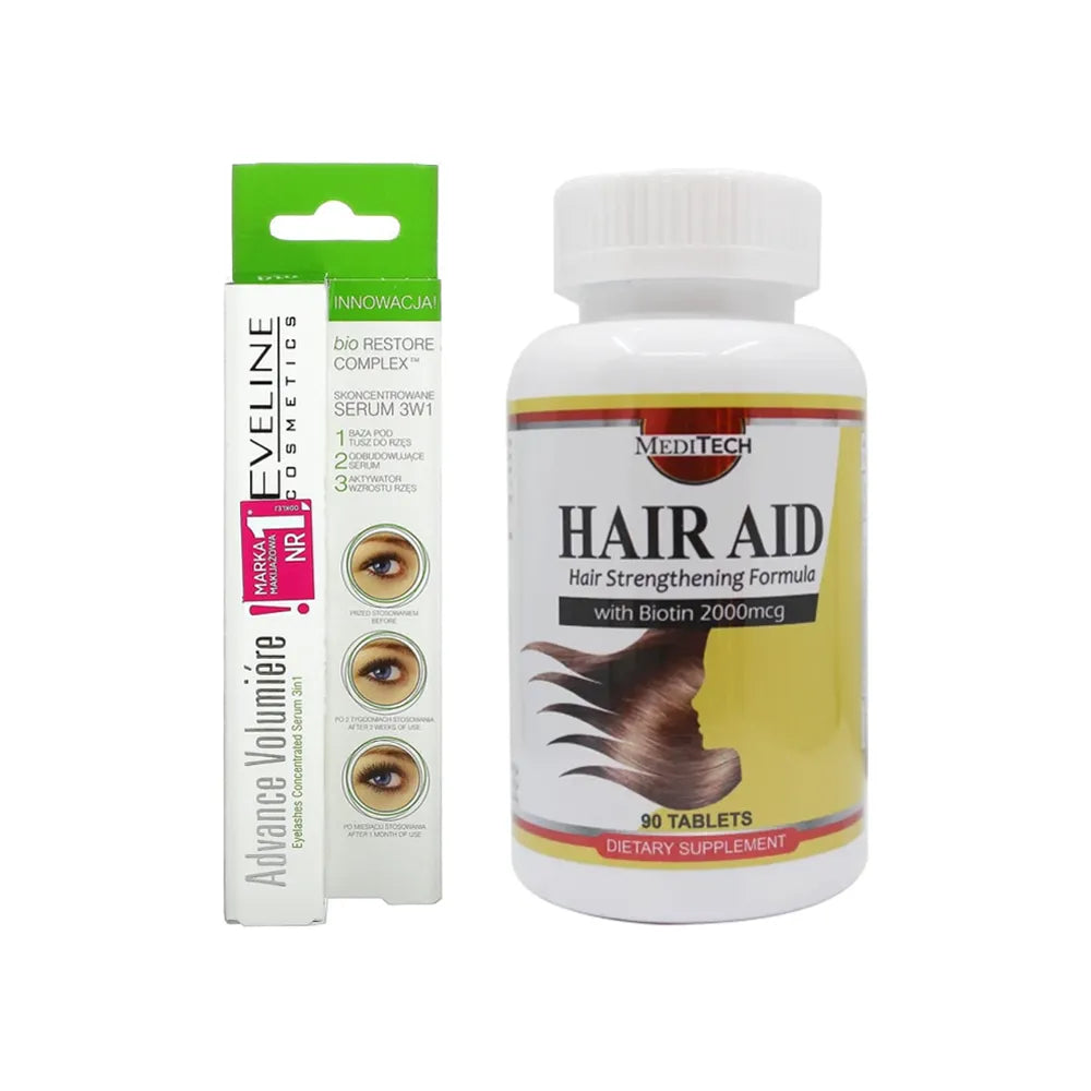 Offer Package Eveline Eyelashes Serum + Mediteck Hair Aid