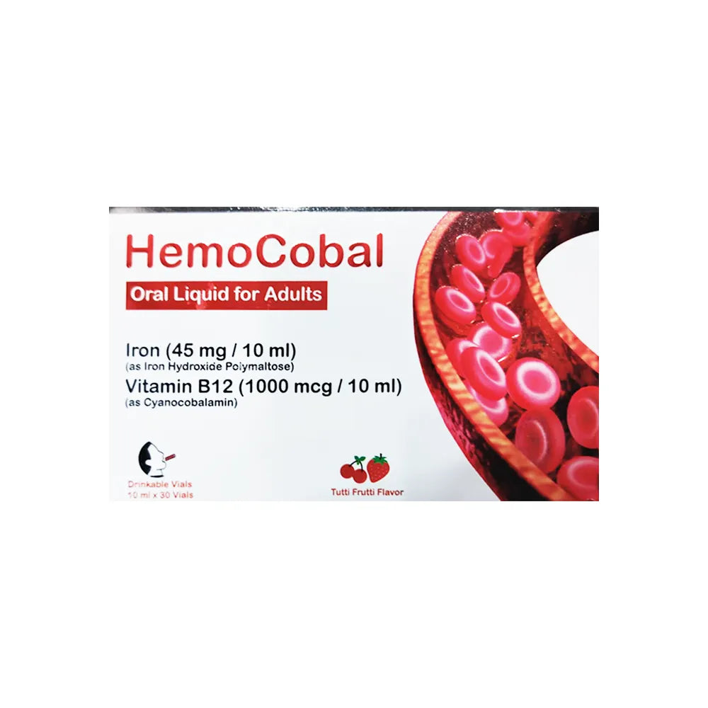 Hemocobal Iron + B12 30 Drinkable Vials Tutti Flavor