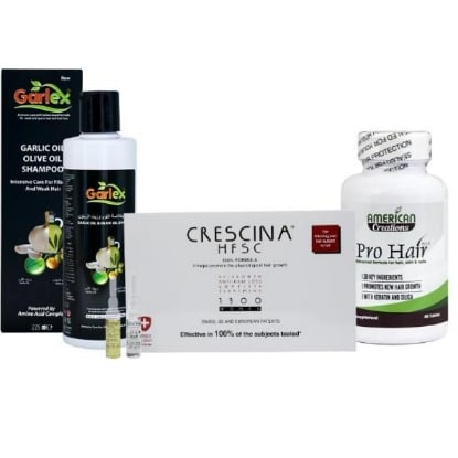 Crescina 1300 Complete Woman + Pro Hair + Garlex Olive Shampoo Offer Package