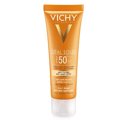 Vichy Ideal Soleil SPF 50 Tinted Anti Dark Spots Care 50 mL to protect the skin from the sun