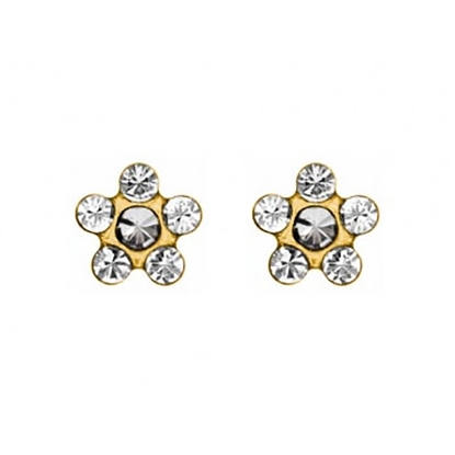 Inverness 805C Flower Crystal Earrings 24KT