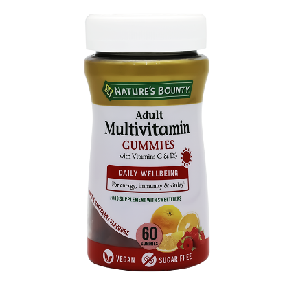 Nature's Bounty Adult Multivitamin 60 Gummies Orange And Raspberry Flavour