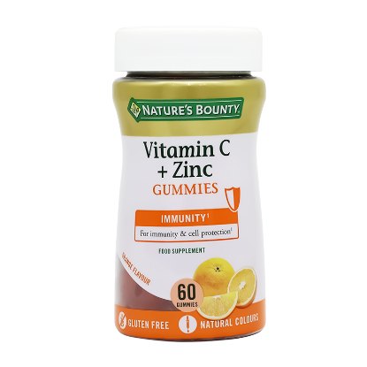 Nature's Bounty Vitamin C + Zinc 60 Gummies Orange Flavour