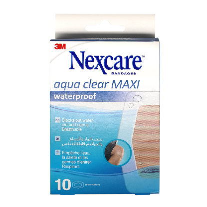 Nexcare Aqua Clear Maxi Waterproof Bandages 60*88 mm 10'S 