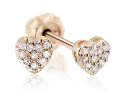 Inverness 857E Heart Diamond Cluster Earrings 10KY