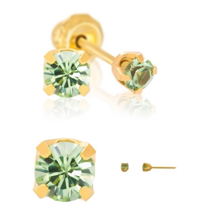 Inverness 88C Green Crystal Earrings 24KT 3mm
