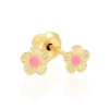 Inverness 845E Mini Flower With Pink Center Earrings 14 KT3