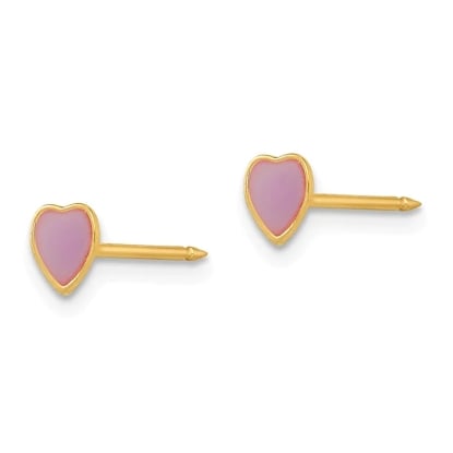 Inverness 843E Heart Purple Earrings 14KT 