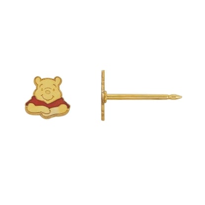Inverness 834E Winnie The Pooh Earrings 14KT