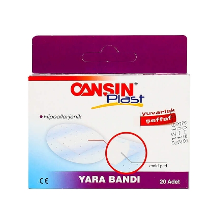 Cansin Plast First Aid Plaster Round Transparent 20 Pcs