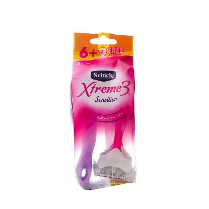 Schick Xtreme 3 Sensitive Women Disposable Razor 6+2 Free 