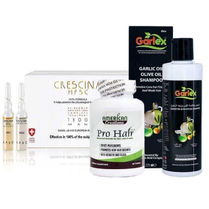 Crescina 1300 Complete Man + Pro Hair + Garlex Olive Shampoo Offer Package