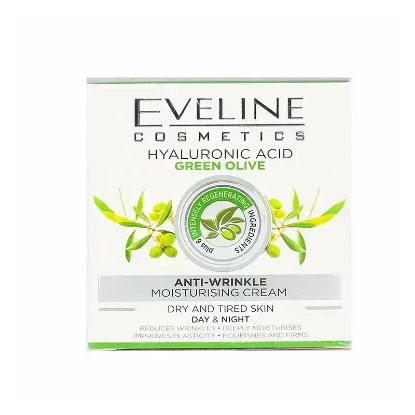 Eveline Hyaluronic Acid Green Olive Anti Wrinkle Cream 50 ml