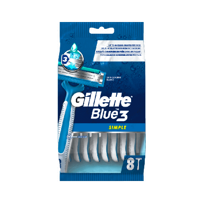 Gillette Blue 3 Simple 8 Disposable Razors 