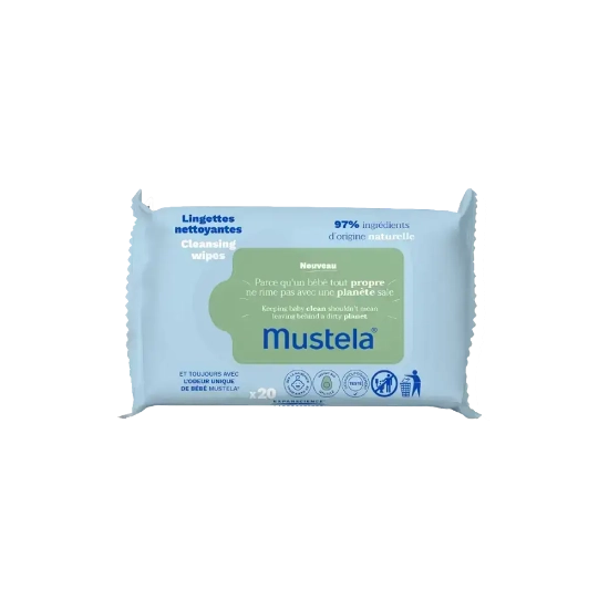 Mustela Baby Cleansing Wipes With Natural Avocado 20 Pcs 