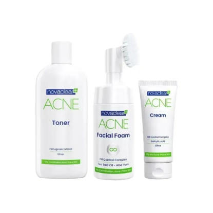Novaclear Acne Set 3 Pcs (Cream + Toner + Facial Foam)