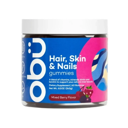 Obu Hair, Skin & Nails Gummies with Mixed Berry Flavor 60 Pcs