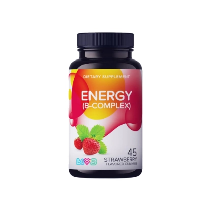 Livs Energy B Complex with Strawberry Flavor 45 Gummies 