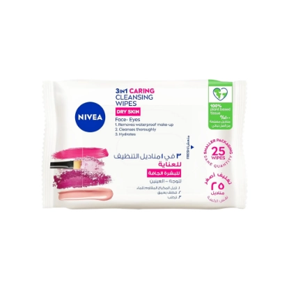 Nivea 3in1 Caring Cleansing Wipes 25 Pcs 